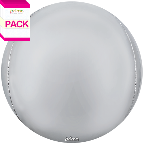 [PS-4D-SILVER-40-50-1-BAND] 40” Giant Silver Sphere (Pack of 10) - Prima