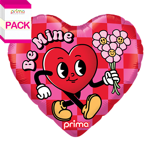 [PF-0080-18-50-1-BAND] 18" Heart Be Mine Valentine Buddy (Pack of 5) - Prima