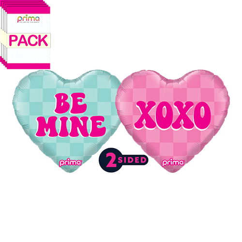 [PF-0068-18-50-1-BAND] 18" Heart Conversation Heart Checker (Pack of 5) - Prima