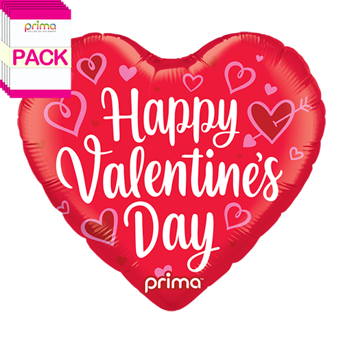 [PF-0069-18-50-1-BAND] 18" Heart Happy Valentine's Day Whimsy Hearts (Pack of 5) - Prima
