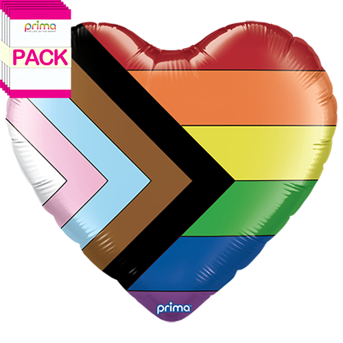 [PF-0167-24-50-1-BAND] 24" Pride Progress Heart (Pack of 5) - Prima