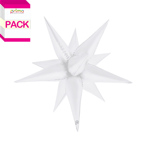 [PD-0141-26-50-1-BAND] 26" White Satin Starburst (Pack of 5) - Prima