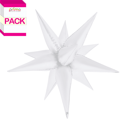 [PD-0142-40-50-1-BAND] 40" White Satin Starburst (Pack of 5) - Prima