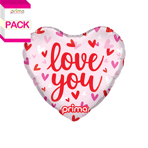 [PF-0084-9-50-6-BAND] 9" Heart Love You Confetti Hearts (Pack of 5) - Prima