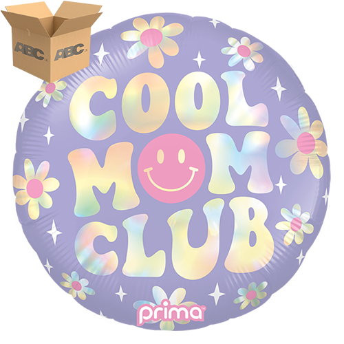 [PF-0151-18-50-1-CASE] 18" Round Cool Mom Club Holographic (Case of 50) - Prima