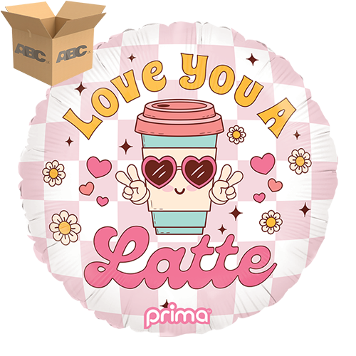 [PF-0067-18-50-1-CASE] 18" Round Love You A Latte (Case of 50) - Prima