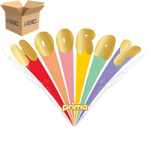 [PF-0147-20-50-1-CASE] 20" Hooray Colorful Burst Shape (Case of 50) - Prima