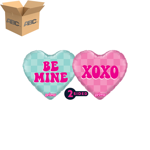 [PF-0082-9-50-6-CASE] 9" Heart Conversation Heart Checker (Case of 50) - Prima