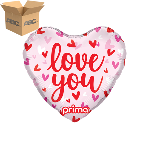 [PF-0084-9-50-6-CASE] 9" Heart Love You Confetti Hearts (Case of 50) - Prima