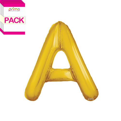 [PF-GLDA-16-50-2-BAND] 16" Gold Letter A (Pack of 5) - Prima