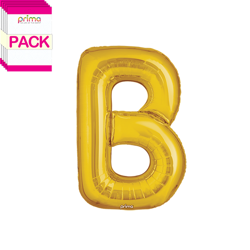 [PF-GLDB-16-50-2-BAND] 16" Gold Letter B (Pack of 5) - Prima