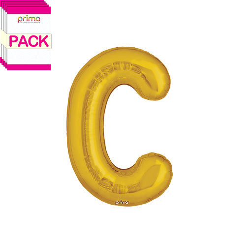 [PF-GLDC-16-50-2-BAND] 16" Gold Letter C (Pack of 5) - Prima
