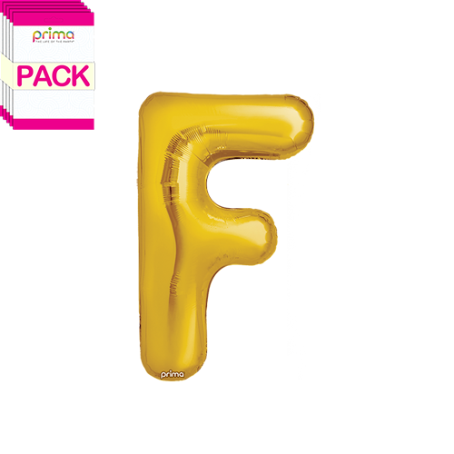[PF-GLDF-16-50-2-BAND] 16" Gold Letter F (Pack of 5) - Prima