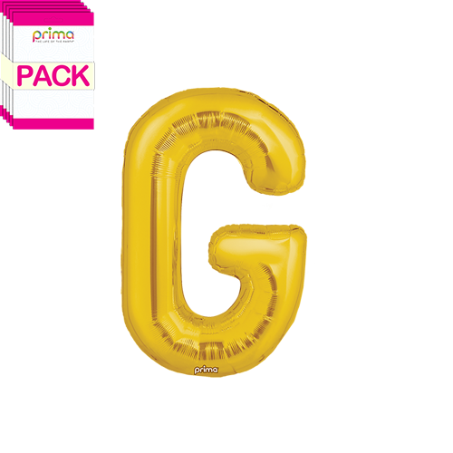 [PF-GLDG-16-50-2-BAND] 16" Gold Letter G (Pack of 5) - Prima