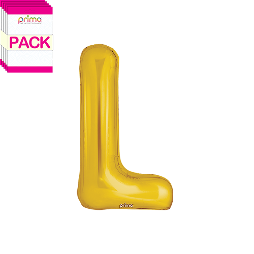 [PF-GLDL-16-50-2-BAND] 16" Gold Letter L (Pack of 5) - Prima