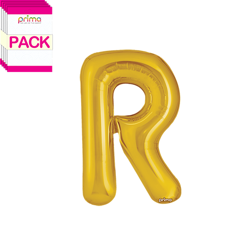 [PF-GLDR-16-50-2-BAND] 16" Gold Letter R (Pack of 5) - Prima