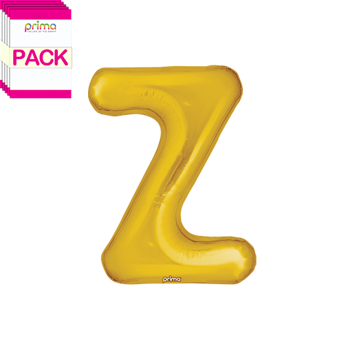 [PF-GLDZ-16-50-2-BAND] 16" Gold Letter Z (Pack of 5) - Prima