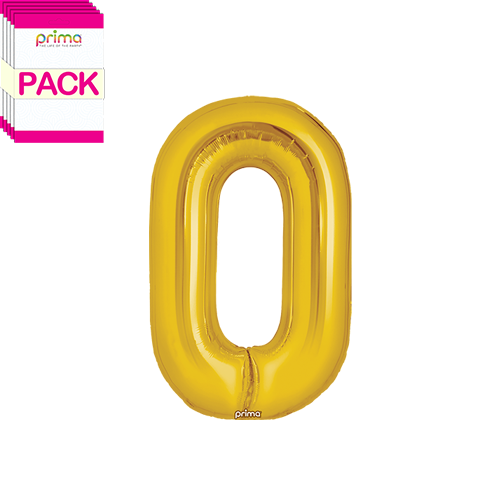 [PF-GLD0-16-50-2-BAND] 16" Gold Number 0 (Pack of 5) - Prima