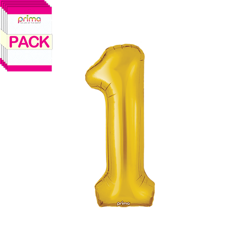 [PF-GLD1-16-50-2-BAND] 16" Gold Number 1 (Pack of 5) - Prima
