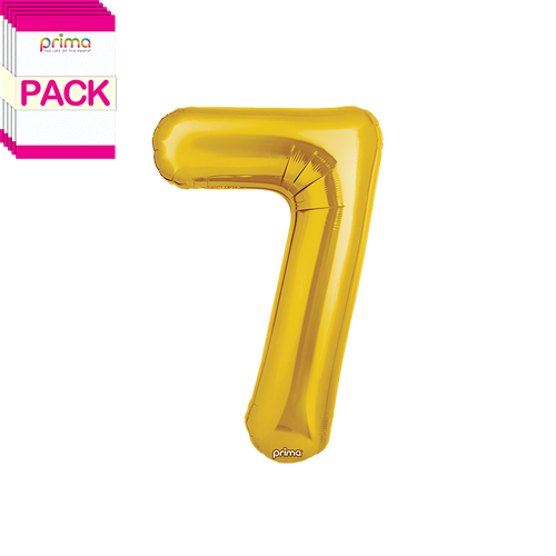 [PF-GLD7-16-50-2-BAND] 16" Gold Number 7 (Pack of 5) - Prima