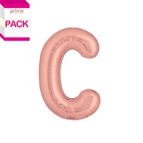 [PF-RGDC-16-50-2-BAND] 16" Rose Gold Letter C (Pack of 5) - Prima