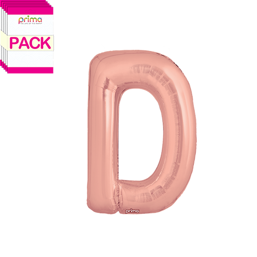 [PF-RGDD-16-50-2-BAND] 16" Rose Gold Letter D (Pack of 5) - Prima