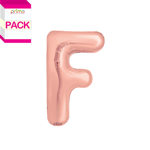 [PF-RGDF-16-50-2-BAND] 16" Rose Gold Letter F (Pack of 5) - Prima