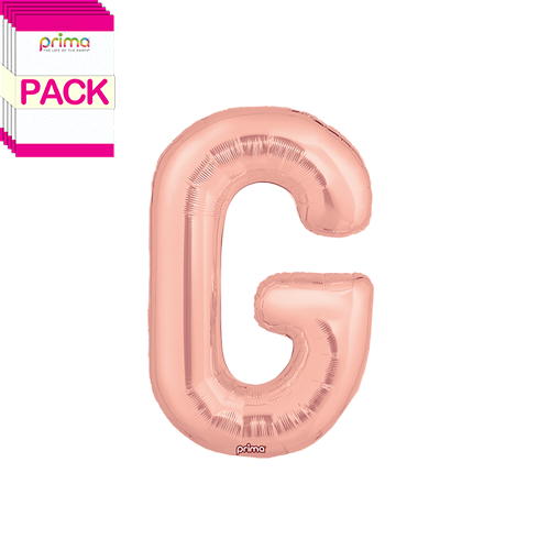 [PF-RGDG-16-50-2-BAND] 16" Rose Gold Letter G (Pack of 5) - Prima