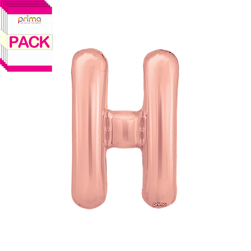 [PF-RGDH-16-50-2-BAND] 16" Rose Gold Letter H (Pack of 5) - Prima