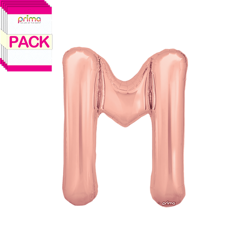 [PF-RGDM-16-50-2-BAND] 16" Rose Gold Letter M (Pack of 5) - Prima