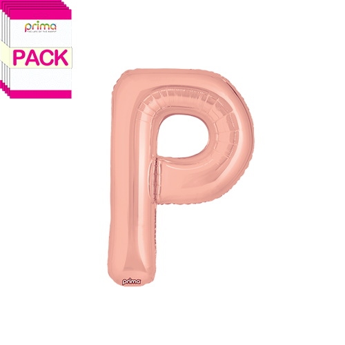 [PF-RGDP-16-50-2-BAND] 16" Rose Gold Letter P (Pack of 5) - Prima