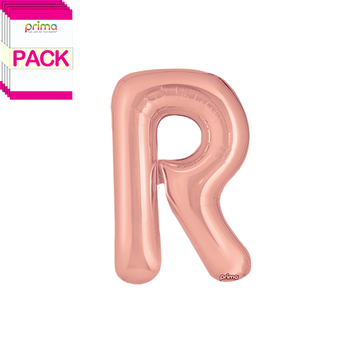 [PF-RGDR-16-50-2-BAND] 16" Rose Gold Letter R (Pack of 5) - Prima