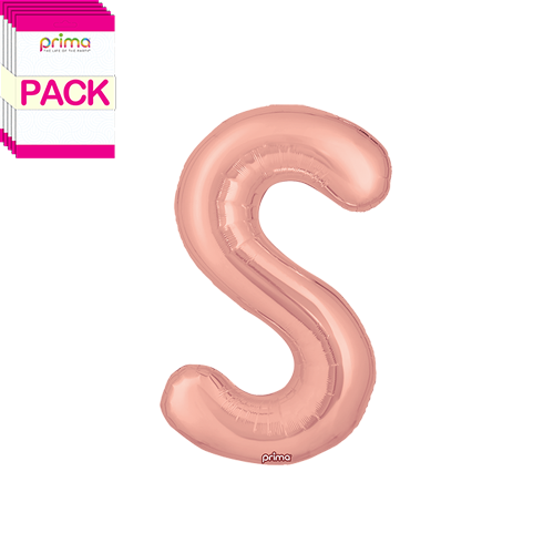 [PF-RGDS-16-50-2-BAND] 16" Rose Gold Letter S (Pack of 5) - Prima