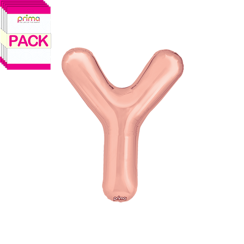 [PF-RGDY-16-50-2-BAND] 16" Rose Gold Letter Y (Pack of 5) - Prima