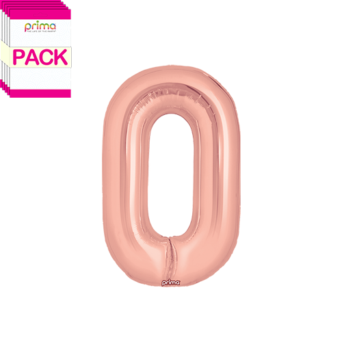 [PF-RGD0-16-50-2-BAND] 16" Rose Gold Number 0 (Pack of 5) - Prima