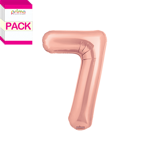 [PF-RGD7-16-50-2-BAND] 16" Rose Gold Number 7 (Pack of 5) - Prima