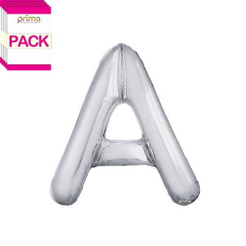 [PF-SLVA-16-50-2-BAND] 16" Silver Letter A (Pack of 5) - Prima