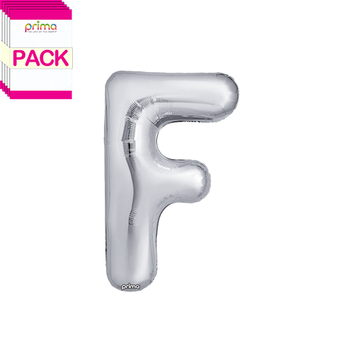 [PF-SLVF-16-50-2-BAND] 16" Silver Letter F (Pack of 5) - Prima