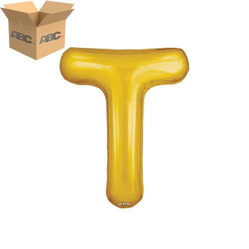 [PF-GLDT-16-50-2-CASE] 16" Gold Letter T (Case of 50) - Prima