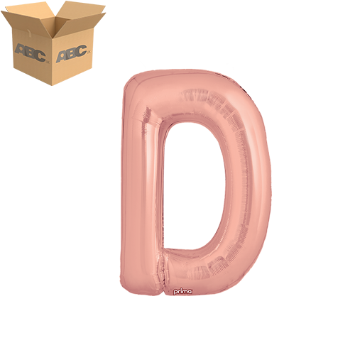 [PF-RGDD-16-50-2-CASE] 16" Rose Gold Letter D (Case of 50) - Prima