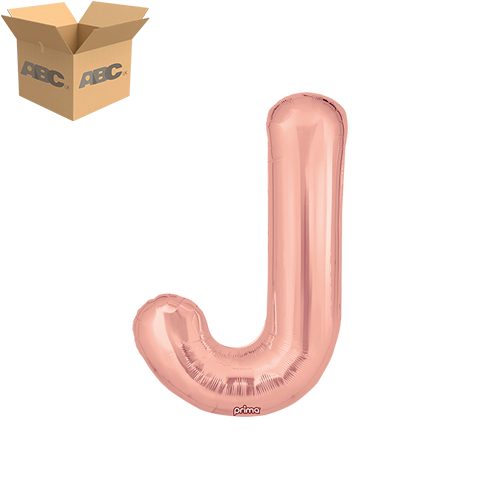 [PF-RGDJ-16-50-2-CASE] 16" Rose Gold Letter J (Case of 50) - Prima