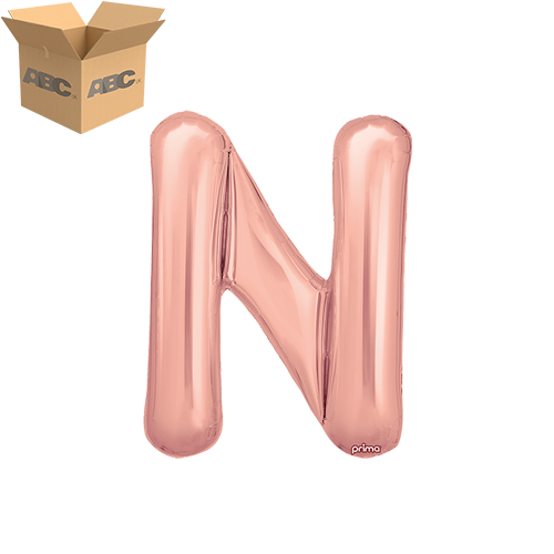 [PF-RGDN-16-50-2-CASE] 16" Rose Gold Letter N (Case of 50) - Prima