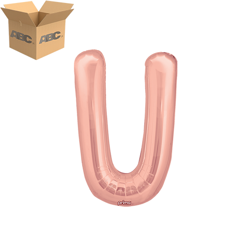 [PF-RGDU-16-50-2-CASE] 16" Rose Gold Letter U (Case of 50) - Prima