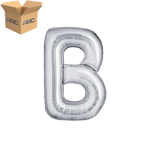 [PF-SLVB-16-50-2-CASE] 16" Silver Letter B (Case of 50) - Prima