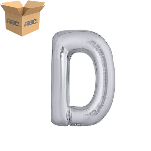 [PF-SLVD-16-50-2-CASE] 16" Silver Letter D (Case of 50) - Prima