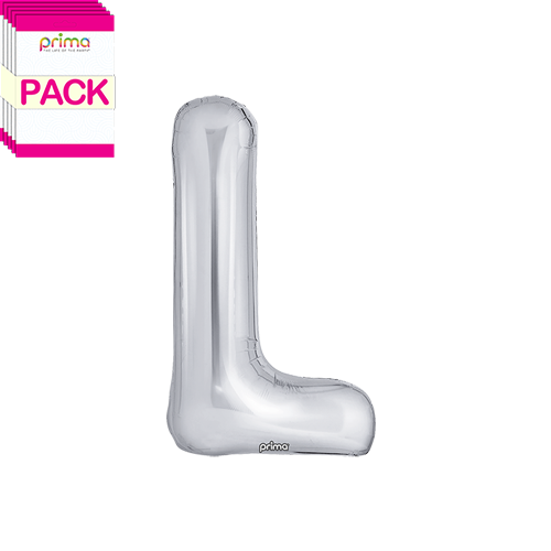 [PF-SLVL-16-50-2-BAND] 16" Silver Letter L (Pack of 5) - Prima