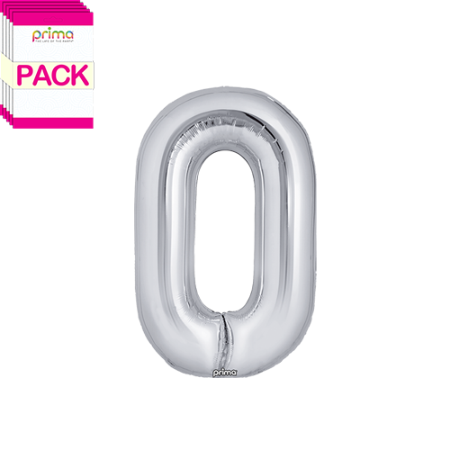[PF-SLVO-16-50-2-BAND] 16" Silver Letter O (Pack of 5) - Prima
