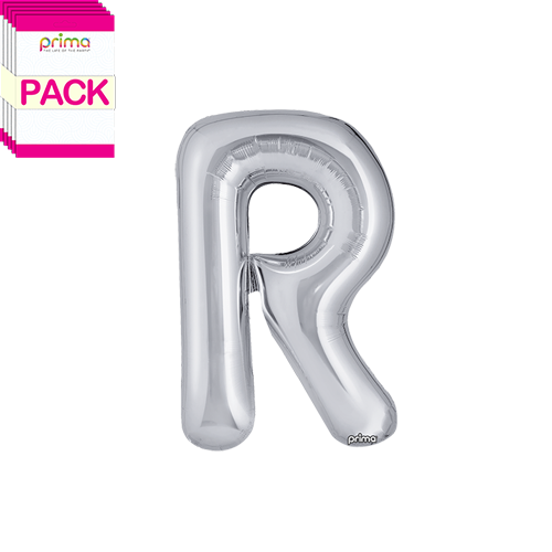 [PF-SLVR-16-50-2-BAND] 16" Silver Letter R (Pack of 5) - Prima