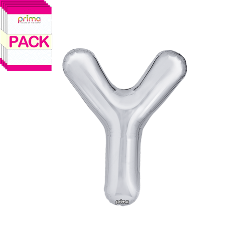 [PF-SLVY-16-50-2-BAND] 16" Silver Letter Y (Pack of 5) - Prima