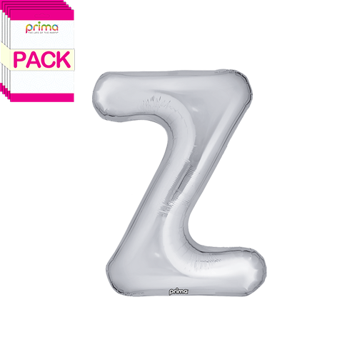 [PF-SLVZ-16-50-2-BAND] 16" Silver Letter Z (Pack of 5) - Prima